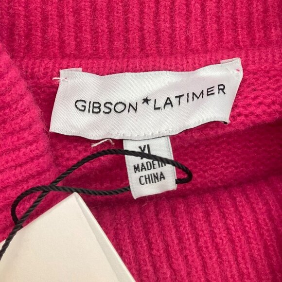 New Gibson LATimer XL Hot Pink Turtleneck Sweater Dress Wool Blend - Picture 4 of 12